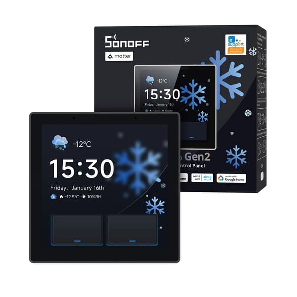 Smart Hem Kontrollpanel, Dubbelkanalsrelä, Wi-Fi och ZigBee Anslutning,NSPanel86PB-Relay