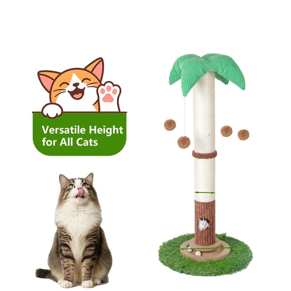 Kattklöspole, Kokosnötsträd Design, Interaktiva Leksaker,GUL