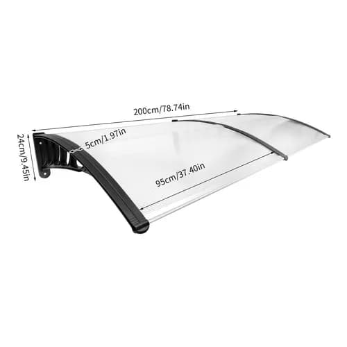Dörröverbyggnad, Polykarbonatmaterial, 200 cm Bredd, Väggmonterad, Rektangulär/Båge Form, UV-Skydd