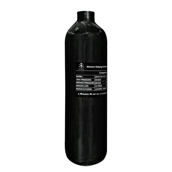 Högtrycksluftcylinder, kolfiber, 1,1L kapacitet,1.1L