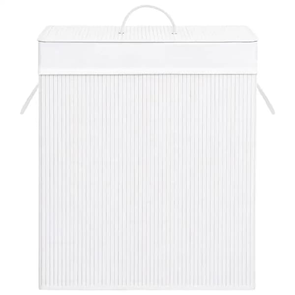 Bambu Tvättkorg, Minimalistisk Design, 83 L Kapacitet,VIT