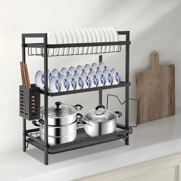 Diskställ, 3-lagers design, redskapskrokar ingår, svart