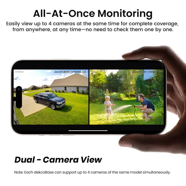 Trådlöst solkamera system, 5MP upplösning, intelligent videohantering,2-kam kit, EU-kontakt
