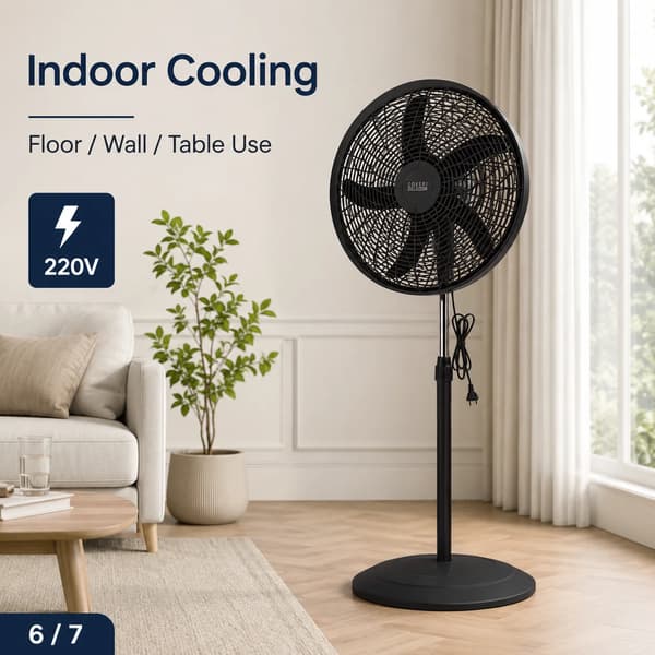 Ventilator, 3-i-1 Alsidighed, Justerbar Højde,SORT