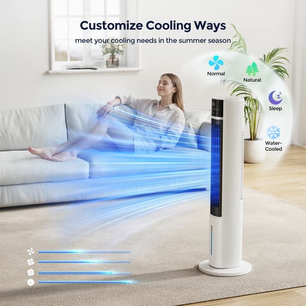 Elektrisk tårnvifte, 4 hastighedsindstillinger, 70° oscillation,EU
