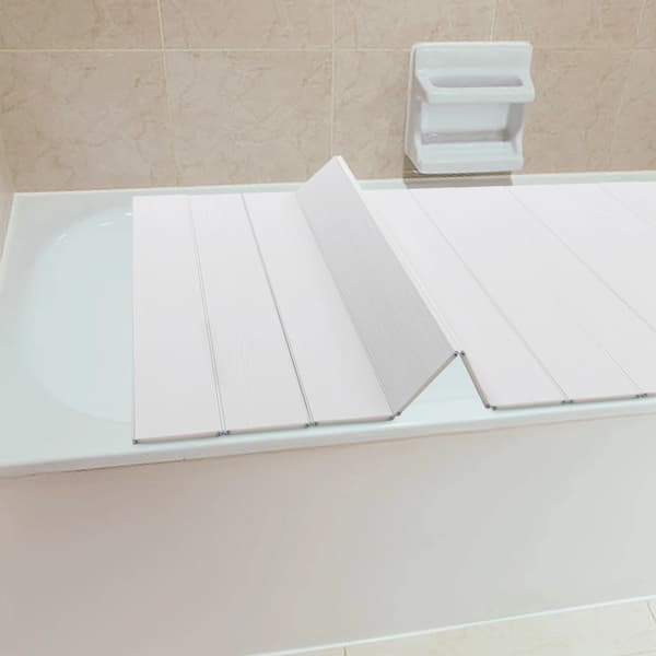 Badekar Dæksel, Foldbart Design, Varmebevaring,HVID
