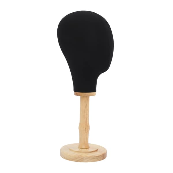 Mannequin Hoved, Robust Træbase, Borddesign,Sort