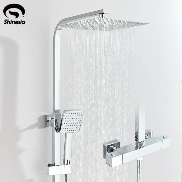 Duschsystem, Termostatisk Kontroll, Nutida Design,Krom