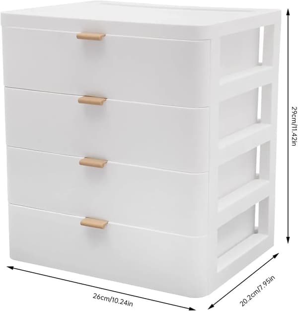 Förvaringslåda, 4-lådesystem, Modern design,VIT