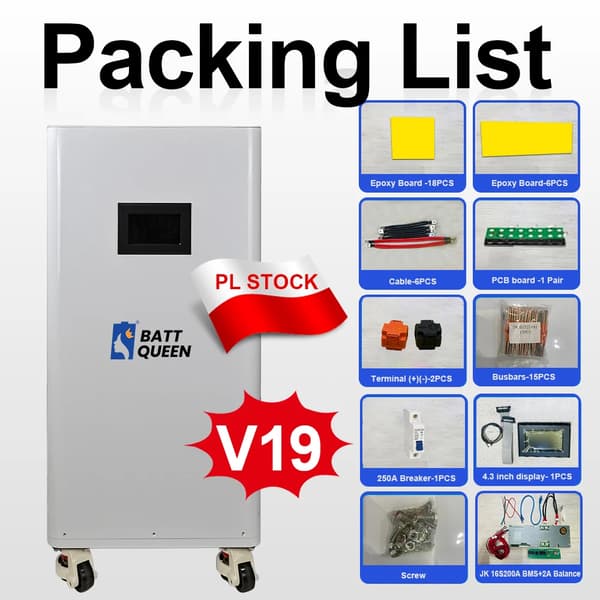 Batterilagringsboks, Vertikal Design, Smart BMS,Vertikal JK BMS