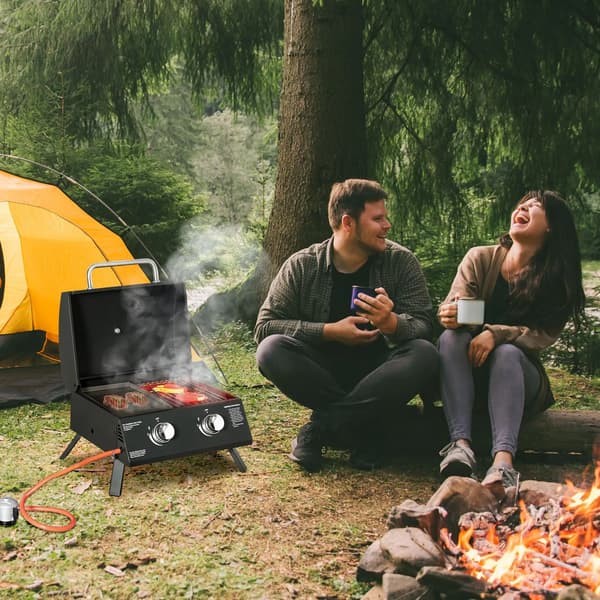 Gasgrill, Foldbart Design, Holdbar Stål Konstruktion,sort