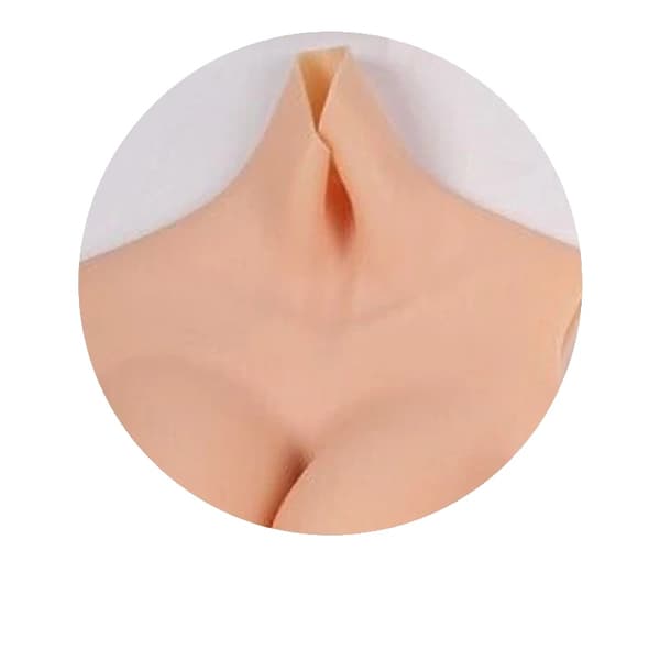 Brystform, Silikone Materiale, Letvægtsdesign,farve 2 Beige-b, C kop silikone-a