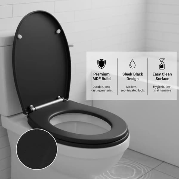 Toiletbræt, MDF Dæksel, Nem Installation,hær grøn