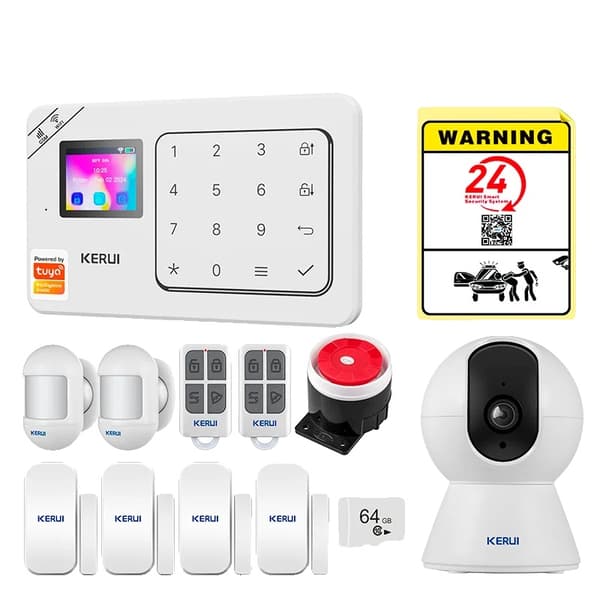 Larm System, Trådlös Kontroll, Röstassistent Kompatibilitet,alarm kit 8, EU Plug-a