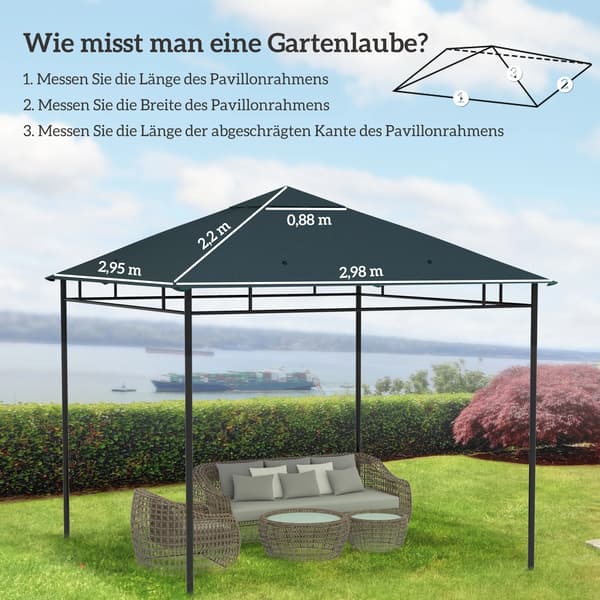 Paviljong, UV-skydd, Hållbar design,Mörkgrå