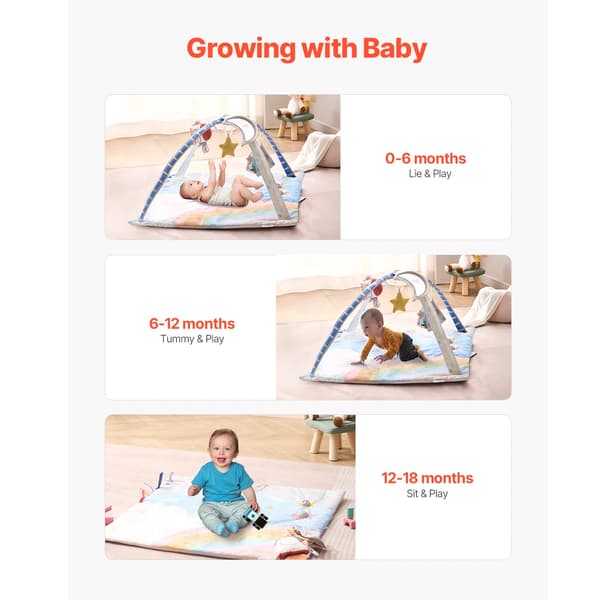 Babylekmatta, sensoriska leksaker, musikalisk raketfunktion,6 Leksaker