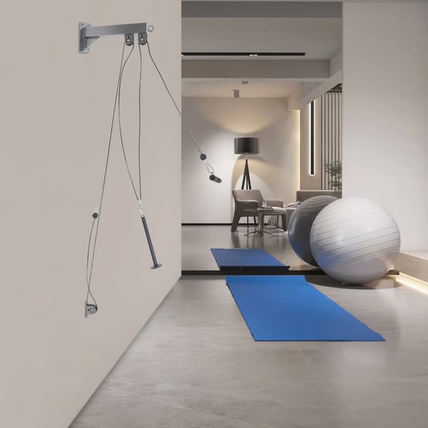 Väggmonterat blocksystem, 150 kg viktkapacitet, helkroppsträning,svart