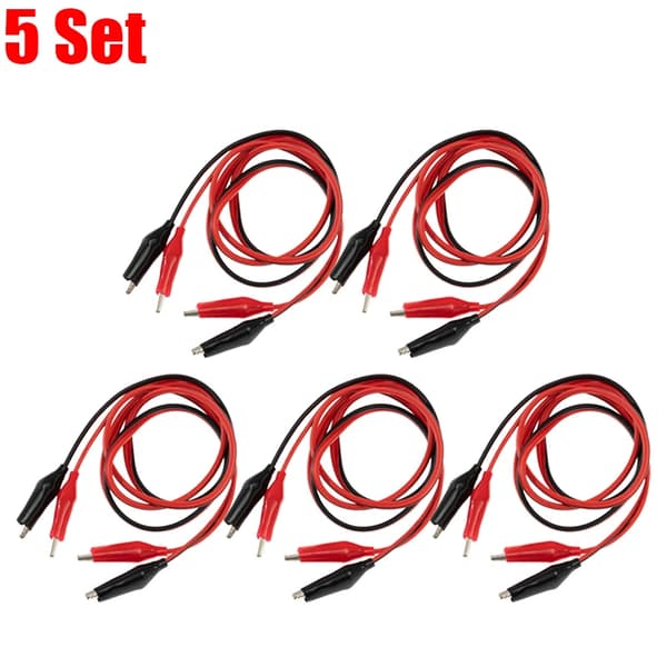 Alligator Clips, Dobbelt-Ended, Kobberkonstruktion,5 Sæt