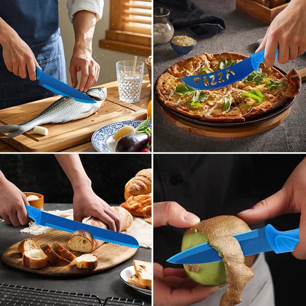Köksknivset, Rostfritt Stål, Ergonomisk Design,Blå