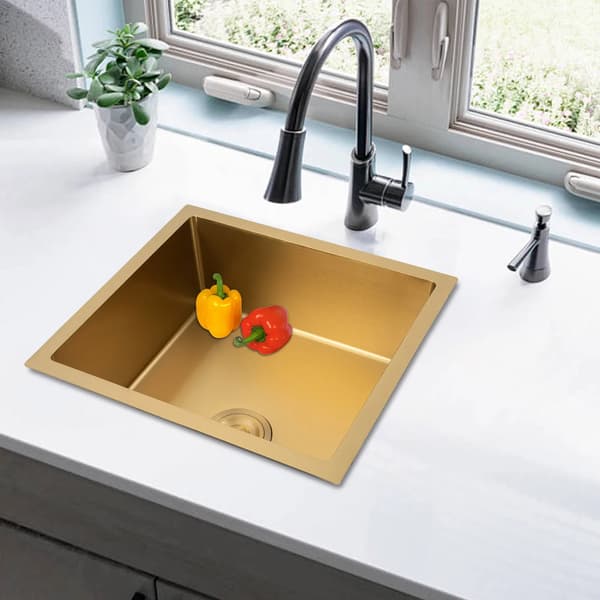 Køkkenvask, 50×45cm, 3L kapacitet, 20cm dybde, 201 rustfrit stål, rektangulær form