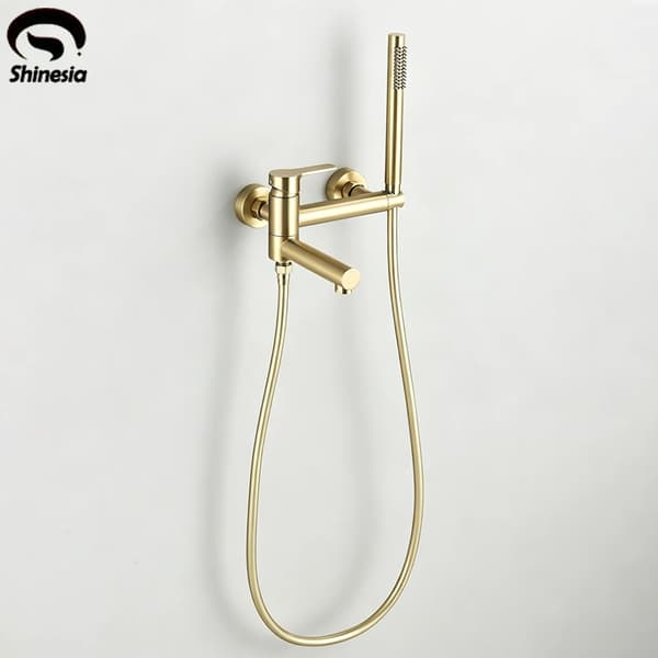 Bruserarmatur Sæt, Messing Konstruktion, Moderne Design,Børstet Guld