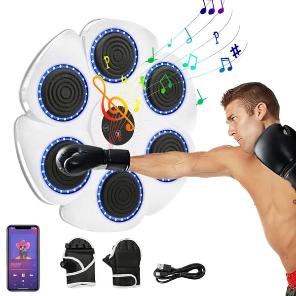 Nyrkkeilykone, Bluetooth-yhteys, 9 harjoittelutilaa,VALKOINEN