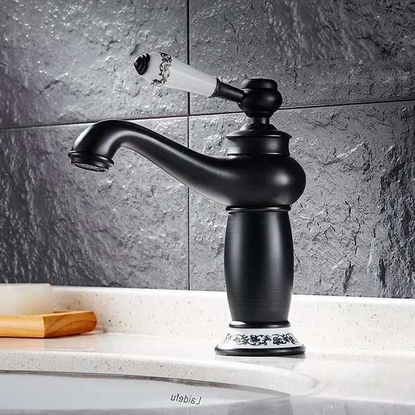 Vaskeskuffe, Elegant Design, Høj Flow Rate,sort, Messing