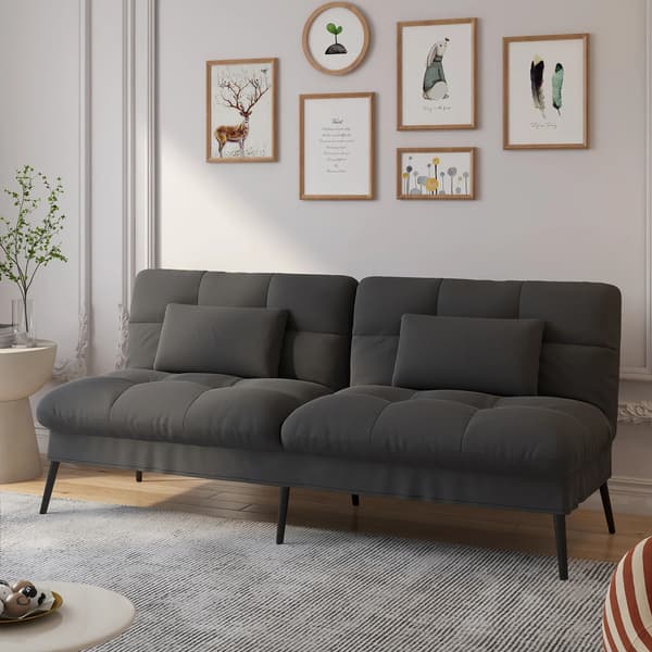 Soffa Säng, Multifunktionell Design, Minimalistisk Stil,svart