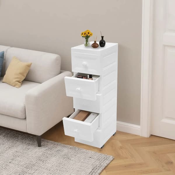 Skuffeskab, 5 Skuffer, Pladsbesparende Design,HVID