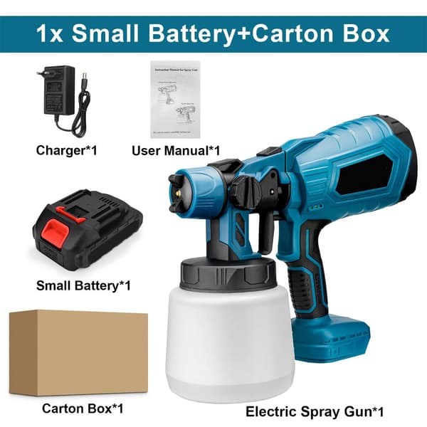 Elektrisk sprutpistol, trådlös drift, bärbar design, 1 batteri
