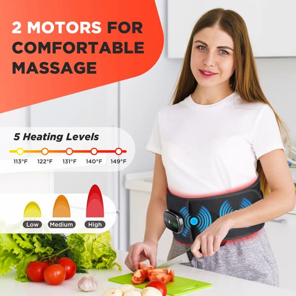 Varmepude, 5-trins temperaturkontrol, vibrationsmassage,sort