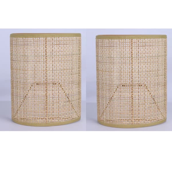 Bambu Seinälamppu, Retro Design, Käsintehty Tyyli,Ei lamppua, 2PCS