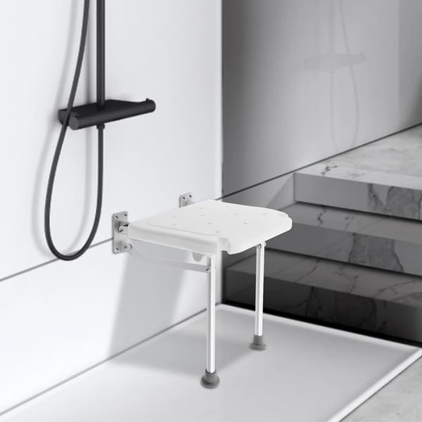 Bruse stol, vægmonteret, pladsbesparende design,Hvid