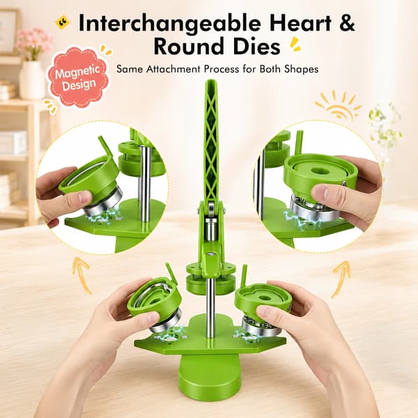 Knappmakare, Ergonomisk Design, Komplett Kit,grön