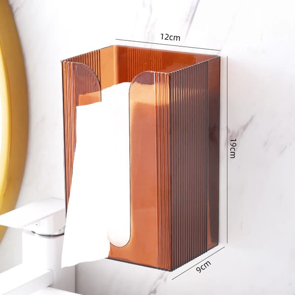 Acryl Vævsboks Holder, Væghængt, Multifunktionelt Design,Brun