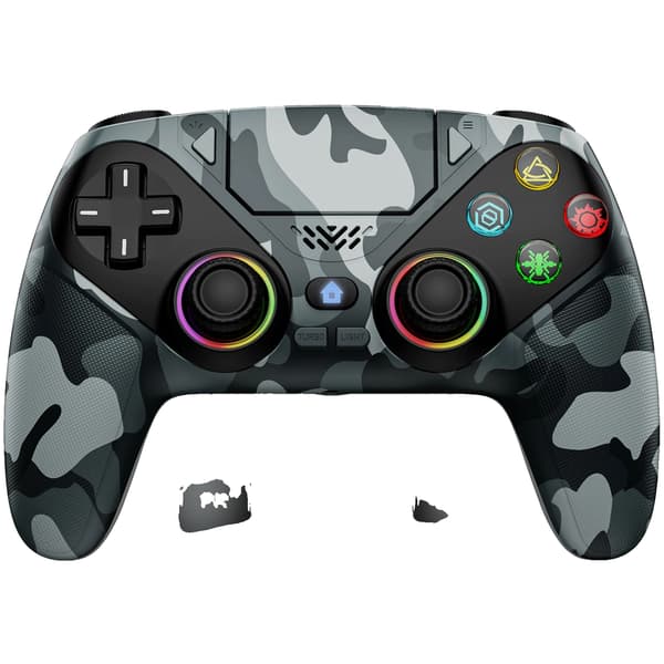 Gamepad, RGB-belysning, programmerbara knappar, RGB Grå