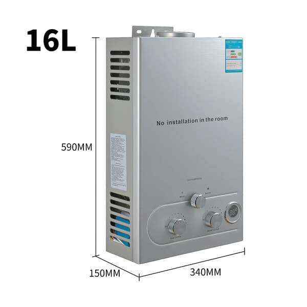 LPG Varmvattenberedare, Snabbuppvärmning, Väggmonterad,16L