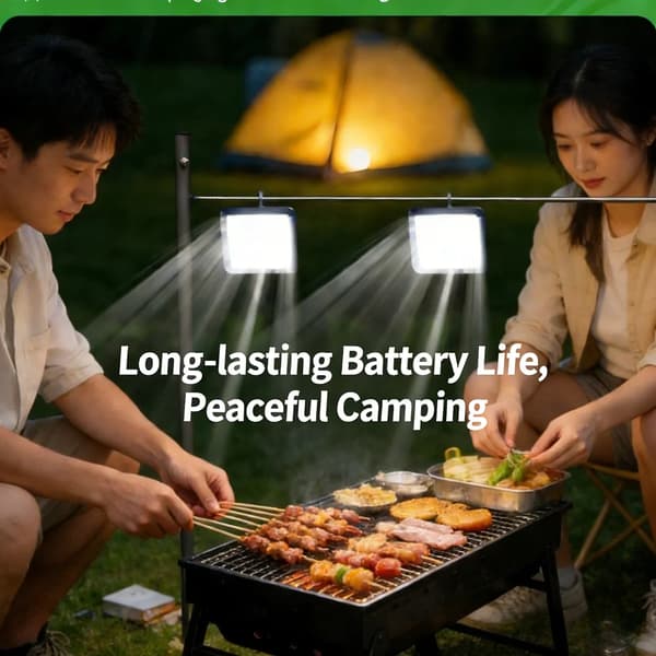 Solarlampe, Bærbart Design, Energi Effektiv Belysning,2stk, 6000mah