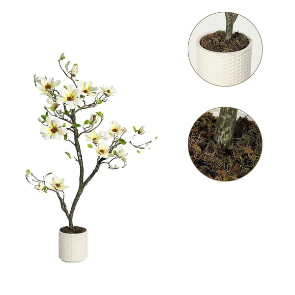 Kunstig Magnolia Træ, Elegant Design, Lav Vedligeholdelse,120cm