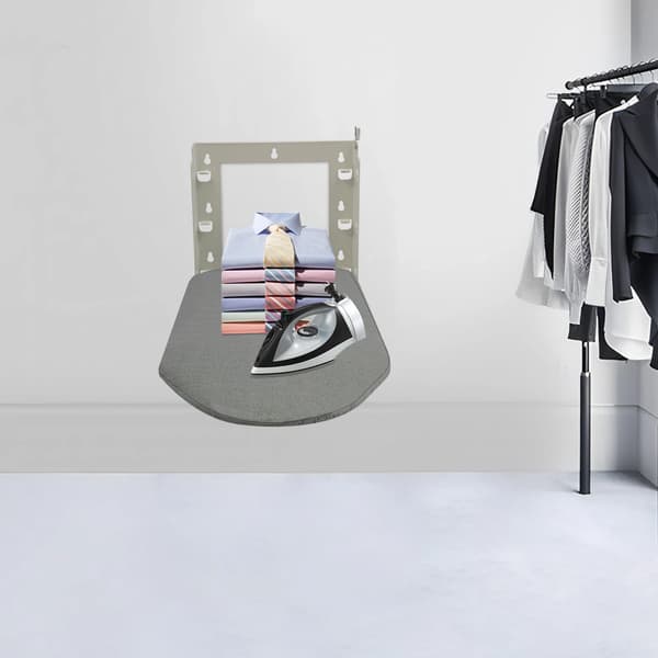 Strykjärnsbräda Täckning, Väggmonterad Design, Höjdjusterbar,Grå