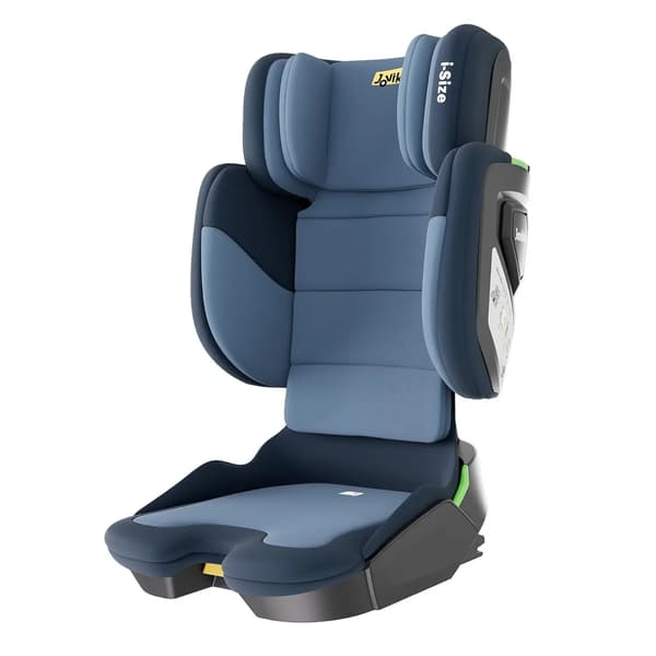 Børnesæde, ISOFIX-kompatibelt, sammenfoldeligt design,Blå stof