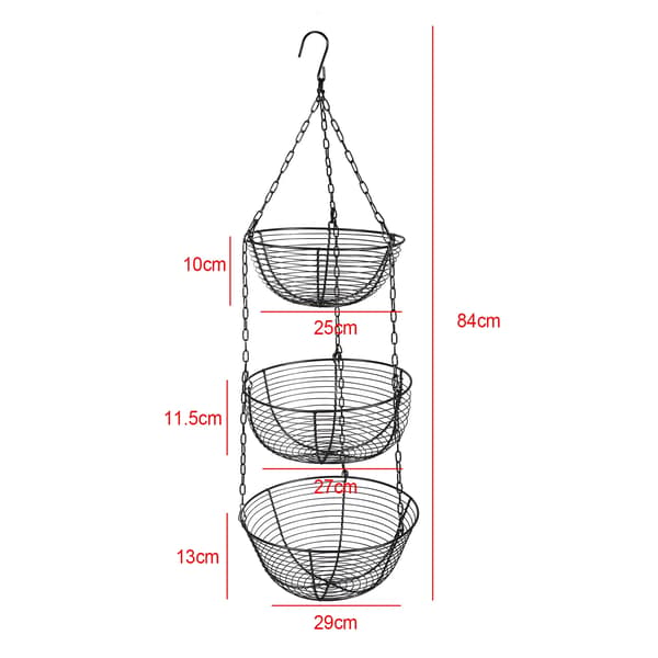 Opbevaringskurv, Tre-niveau Design, Alsidig og Holdbar,sort