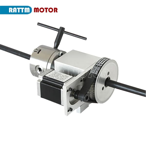 CNC 4:e axelsystem, Precision K11 80mm chuck, 65mm tailstock, högpresterande stegmotor