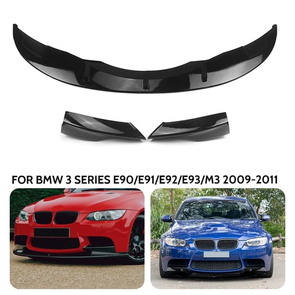 Front Bumper Lip Splitter, Stødresistent Materiale, Sporty Design,sort