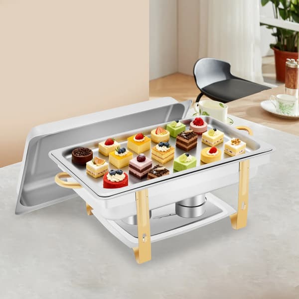 Chafing Dish, Rustfrit Stål, 2,38 Gallon Kapacitet,Sølv