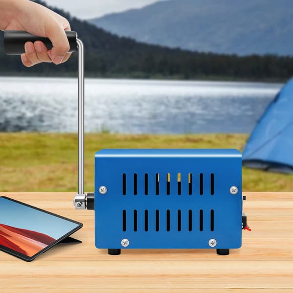 Manuell vevgenerator, bärbar design, miljövänlig strömkälla,Blå