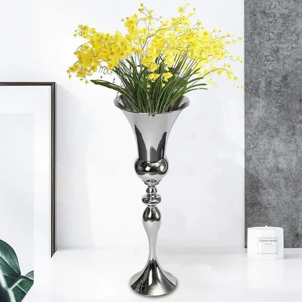Golvvas, Modern Design, Hållbar Metallkonstruktion,Silver