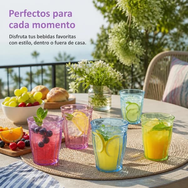 Plastikkopper, Stabelbar Design, Skridsikker Greb,12 Pcs