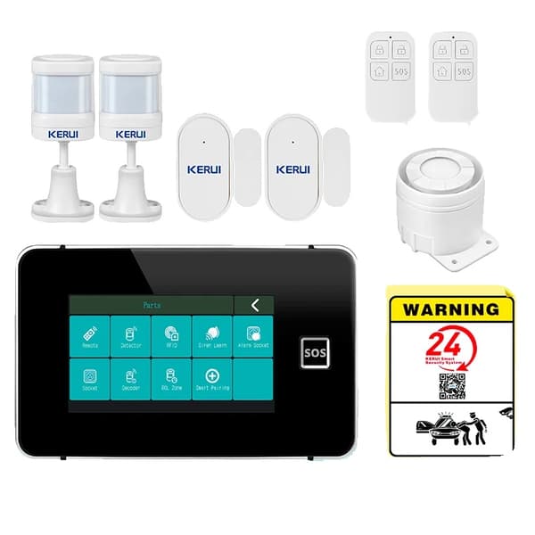 Alarm System, 4G og WIFI-forbindelse, Touch Screen Interface,4G Alarm 2, EU Stik-b
