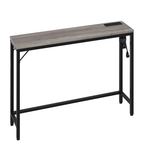 Konsolbord, Rustik Design, Inbyggda Strömuttag,Rustik Grå